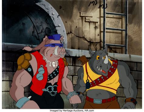 A clip from teenage mutant ninja turtles. Bebop and Rocksteady are playing space ship!